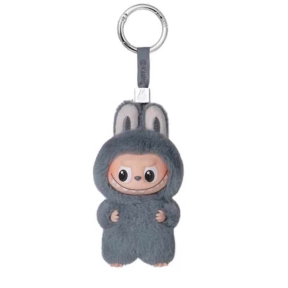 "W" Pop Mart Labubu "Pin For Love" Vinyl Plush Pendant (Letter W = Win) Gray New